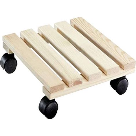 Carrellino carrello poratutto in legno munito di ruote cm 35x35 porta vasi (1/5)
