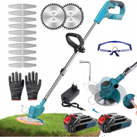Débroussailleuse à batterie 18V avec 2 batteries 3.0Ah – Moteur 800W – Diamètre de coupe 15cm – Pour jardins et patios