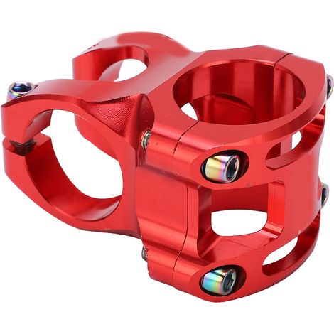 Potence de vélo LeBycle, 31,8 mm, courte, creuse, VTT, cintre route, usinée CNC, alliage d'aluminium, rouge (1/5)