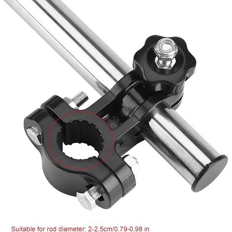 Support Double Pince Universel pour Parapluie et Caméra – Support Universel avec Adaptateur 6,35 mm, Ouverture de Pince 38 mm, pour Déambulateur, Poussette et Guidon de Vélo (1/2)
