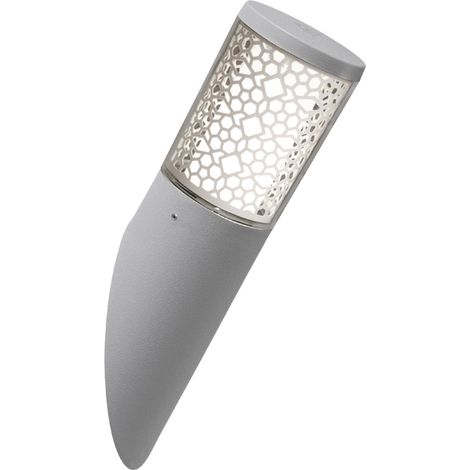 Aplique carlo deco 1xgu10 4,8w con pulsador cct (2colores) ip55 l.10xan.17xal.34cm resina gris