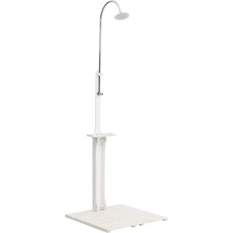 Salle de douche de jardin en bois blanc (1/5)