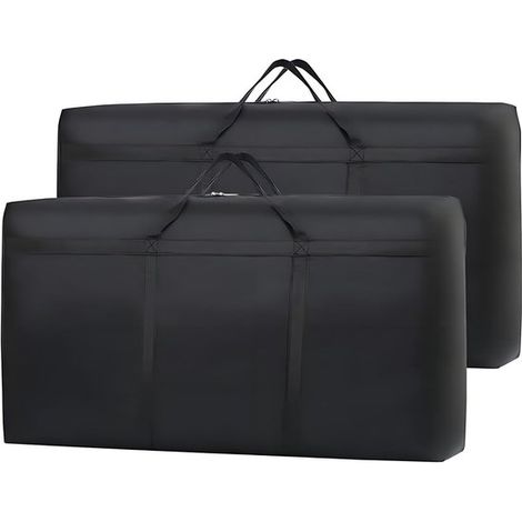 Bolsa para guardar ropa - Plegable y con asa - 2 unidades - Negra - 80 x 45 x 25 cm (1/5)