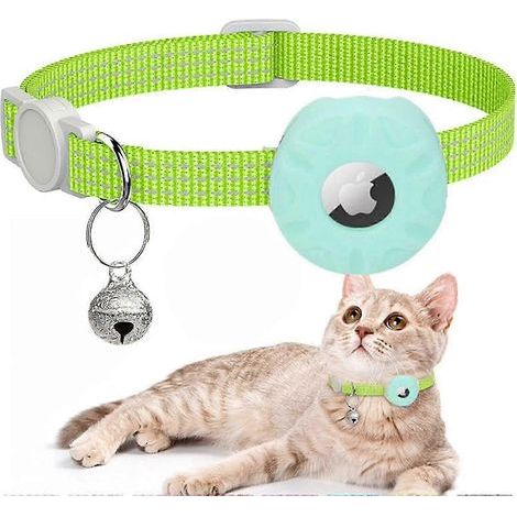 Lot de 2 colliers Airtag pour chat avec clochettes, collier de localisation rapide pour animaux de compagnie avec suivi GPS (1/5)