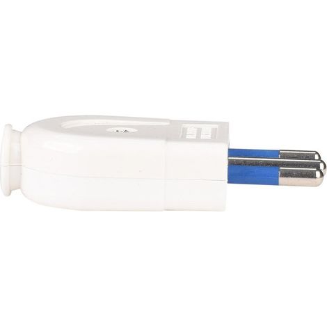 Spina Elettrica Piatta Salva Spazio 2P+T 10A 250V Max 1500W Bianco