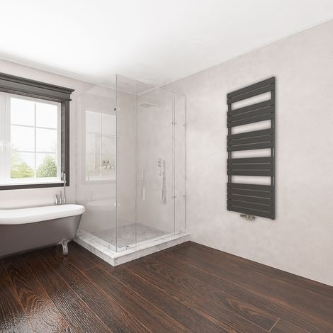 AICA Badheizkörper Mittelanschluss Design Heizkörper Handtuchheizkörper Handtuchwärmer Paneelheizkörper 1600x600mm Anthrazit (1/5)