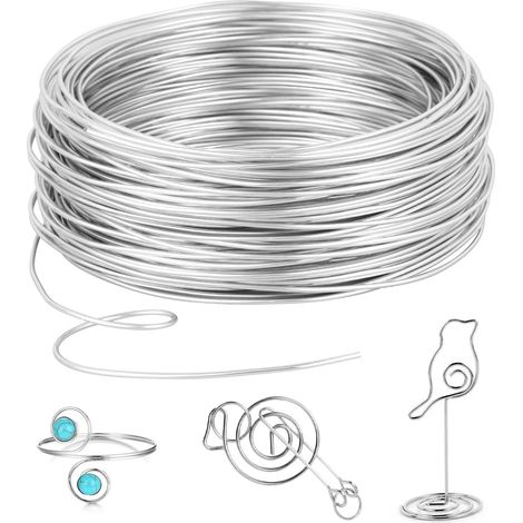 Fil d'artisanat en Aluminium 3mm X 10M, Flexible Fil Aluminium Argent, Fil d'aluminium Pour L'Artisanat Et La Fabrication De Bijoux (1/5)