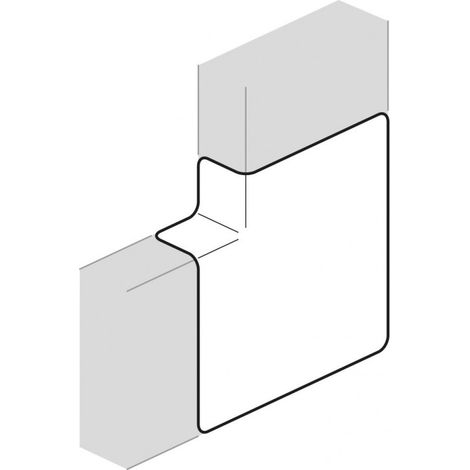 Angle plat queraz enclipsage direct pour GBD(A)50085 RAL 9010 blanc paloma (L44789010)