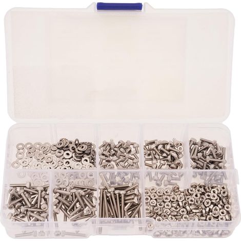 complet de 660 vis en acier avec rondelles et fixations 2 mm (1/4)