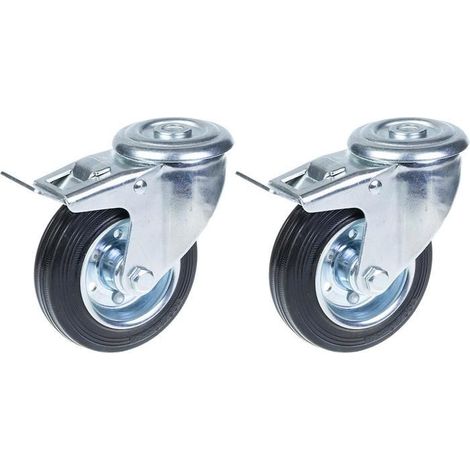 Wheels - Site Equipment - 100mm - Swivel with brake - Load 180kg - Pack of 2