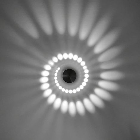 Stoex – Plafonnier spirale créatif LED 3W – Aluminium robuste – Éclairage blanc froid – Pour chambre, salon, café – Dimensions 5,5cm x 7cm