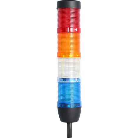 STEX24 Signalsäule blau-weiß-gelb-rot, 50mm, 24V AC/DC, LED-Dauerlicht Kabel 0,6 Meter, SS50-OB4/24 113 Anschlusstechnik: Anschlusskabel - 1 Stück (1/2)