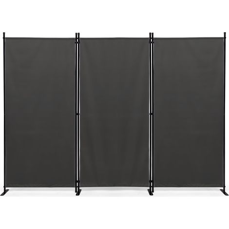 Paravent auf Füßen 3 Paneele 250 x 180 cm Anthrazitgrau (1/5)