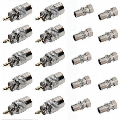 Lot de 10 connecteurs PL259 à souder avec réducteur pour câble coaxial RG8 RG213, fiche mâle HF