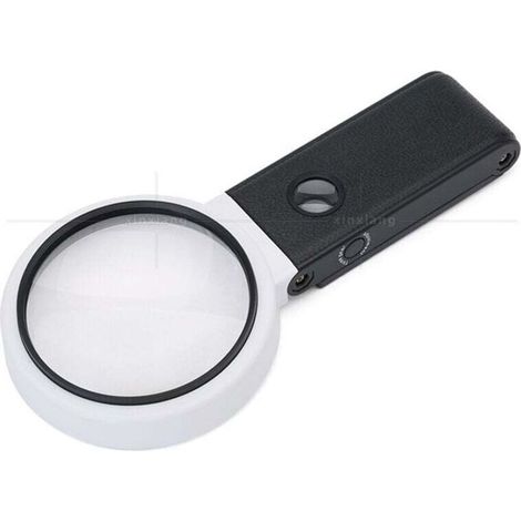 Grande loupe Ulisem 4,35 pouces 3,5x 25x avec éclairage et support, loupe portative avec éclairage LED, loupe de lecture pliable pour seniors, point de croix, carte, bijoux (1/3)