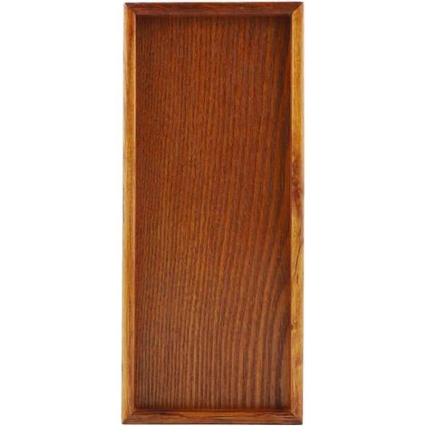 Mxzzand Plateau en bois Plateau à thé rectangulaire en bois, assiette de service, collations, plat de stockage des art etage (1/4)