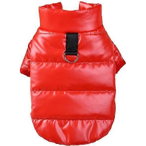 Nueva ropa de invierno abrigada para perros, chaqueta impermeable para cachorros, abrigos para perros pequeños y medianos, chihuahua, bulldog francés, ropa para mascotas, color rojo. (1/5)