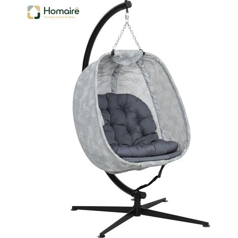 HOMAIRE Hängesessel eiförmig faltbar avec coussin pour extérieur, terrasse et jardin