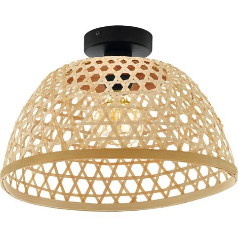 Plafonnier Claverdon, lampe vintage 1 flamme, style nature, bohème (1/4)