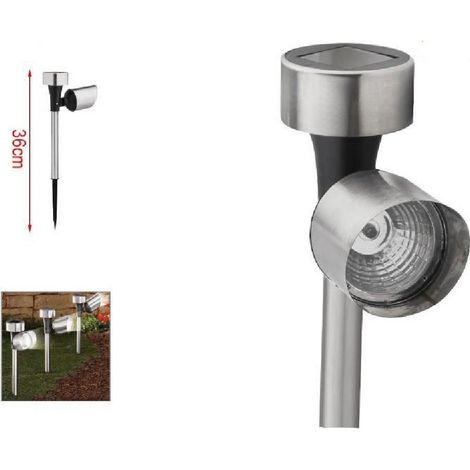 TRADE SHOP - Set 12pz Lampada Faretto Energia Solare Led Da Giardino A Picchetto 36cm 2002997 - (1/3)