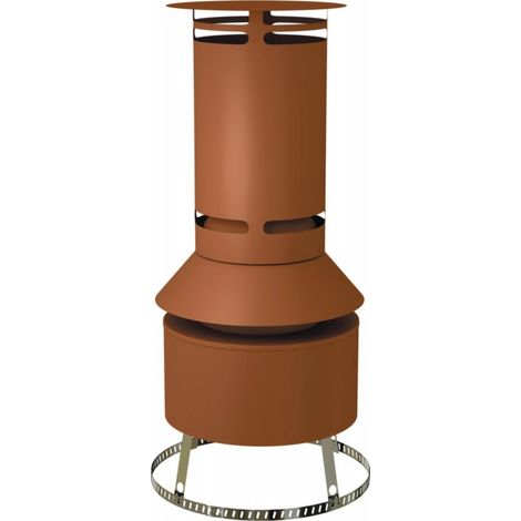 TEN – Terminal de mitron brun Ø80 pour gaz et fioul – Joint C9 et collier d’étanchéité flexible – Résiste aux UV – 97080973 (1/2)