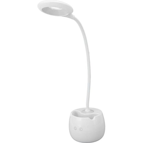 Lampe de bureau LED rechargeable USB, veilleuse de lecture protectrice pour les yeux, 3 modes d'éclairage, commande tactile, porte-stylo intégré pour la maison et le bureau. (1/5)