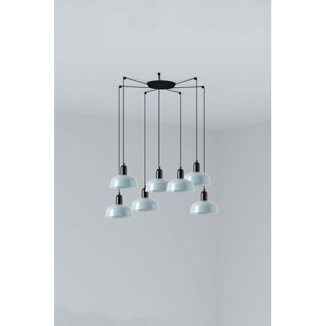 TATAWIN S metallo 7L Lampada a sospensione blu grigiastro