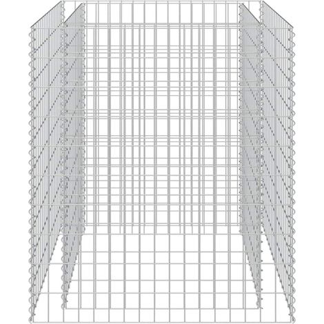 Gabion Raised Bed Galvanised Steel 90x90x100 cm vidaXL