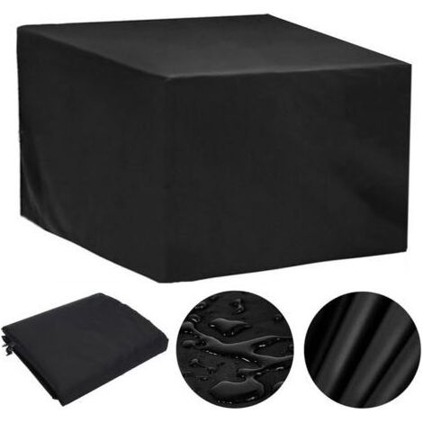 Housse Salon De Jardin Exterieur 110x110x85cm Housse Table De Jardin 110x110 Oxford Housse De Protection De Jardin Imperméable Au Vent Anti-UV Bache Table De Jardin Rectangulaire (Noir) (1/4)