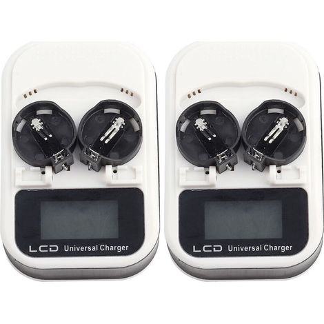 Chargeur LCD rechargeable pour piles bouton lithium LIR2016/LIR2025/LIR2032 – Lot de 2 unités, affichage clair et sécurité intégrée