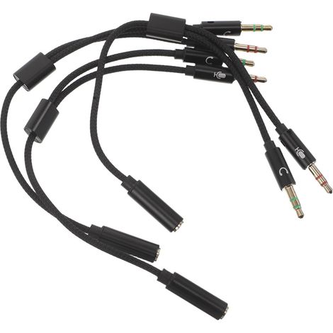 Répartiteur de Câble Audio pour Casque 5pcs eur Deux-en-Nylon et Métal, Transmission Audio Haute Précision pour Loisirs et Bureau (1/5)