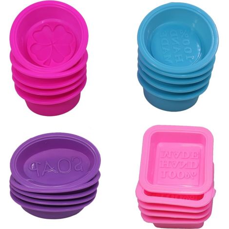 Moule En Silicone - Pour Savon Artisanal Et Pâtisserie - Résistant À -40 °C À +230 °C - Carré Ronde Ovale - Lot De 20 Pièces (1/5)