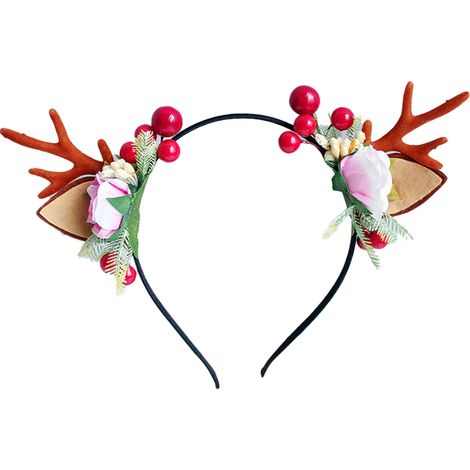 Serre-tête de Noël en forme de bois de renne pour fille, accessoire pour cheveux (1/4)