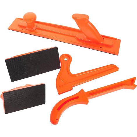 Bloc Poussoir de Travail du Bois Orange, 1 Set Abs Caoutchouc Coupe et Fraisage, Visibilité Accrue, Accessoire pour Scie sur Table, Dégauchisseuse, Toupie (1/5)