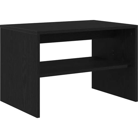 Meuble TV chêne noir 60 x 40 x 40 cm double fonction rangement table basse en bois d'ingénierie noir