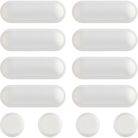 Packung mit 20 stoßdämpfenden WC-Sitzpuffern, 12,5 x 19 mm, weiß, für die Installation im Badezimmer.