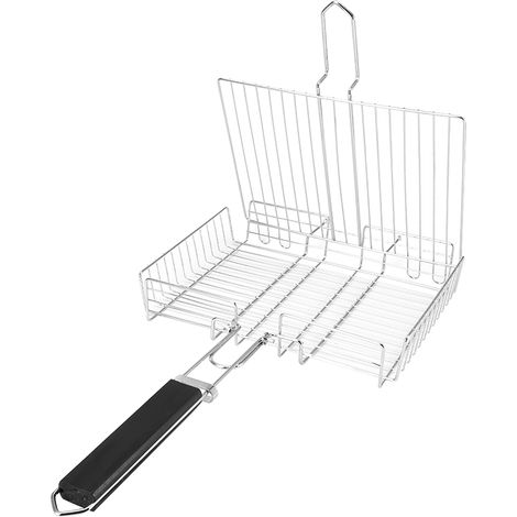 Filet à griller carré pour poisson et poulet, pince à grillades manuelle (1/5)