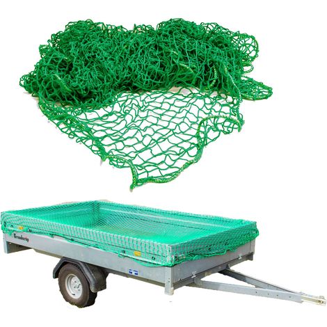 Gepäcknetz Anhängernetz 3x6 m grün Ladungssicherungsnetz Transportnetz Spannnetz (1/5)