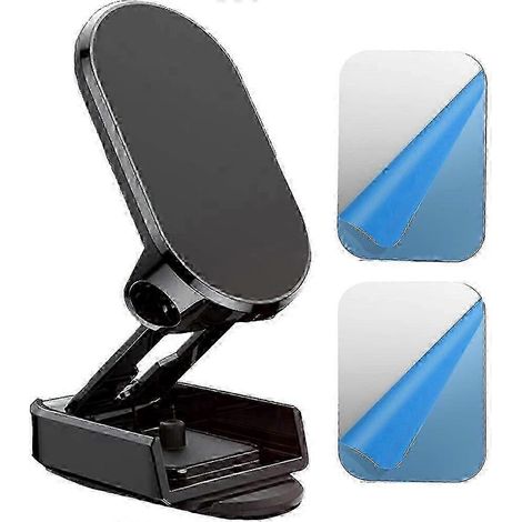 Support de téléphone universel pliable avec base de fixation magnétique pour grille d'aération, compatible avec le positionnement GPS et iOS 14, noir. (1/5)