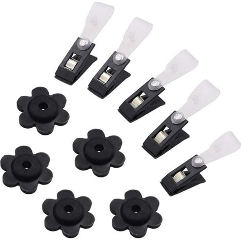 Lot de 10 butées en caoutchouc pour drapeaux de jardin et clips anti-vent réglables - Accessoires pour supports de mâts de drapeaux de jardin (1/4)