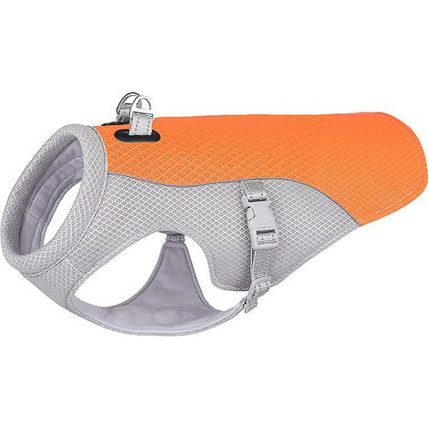 Gilet rafraîchissant d'été pour chien - Manteau rafraîchissant orange respirant et à évaporation pour chien