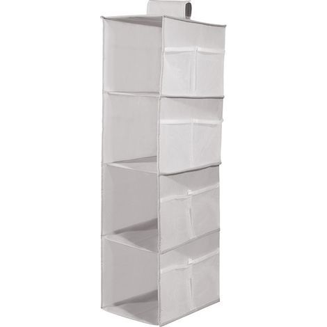 Organiseur De Placard Suspendu pour 4 Niveaux Vêtements, 80x 30x 22cm, Lavable Rangement Suspendu Organiseur Armoire en Tissu Étagère à Suspend (Gris) (1/5)