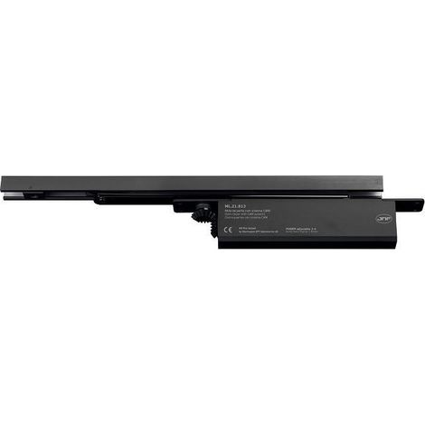 cierrapuertas embutido ml.21.813. cam. aluminio. ángulo de apertura 120°. para puertas de batiente. carga máxima 130kg a acabado negro