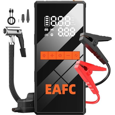 Arrancador de coche, corriente máxima de 1200 A, bomba de aire de 150 PSI, pinza inteligente (1/2)