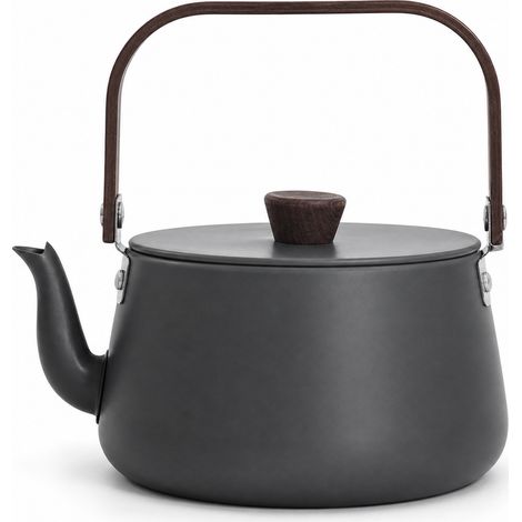Bouilloire de camping portable 1,1 L gris pour randonnée et pique nique