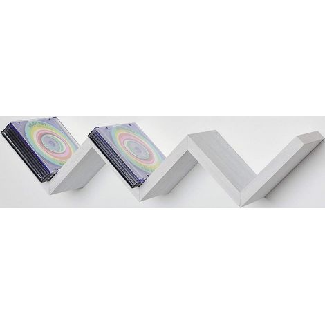 Mensola Parete Moderna Design Zig Zag Mensole Muro Scaffale 3 Ripiani Bianco (1/5)