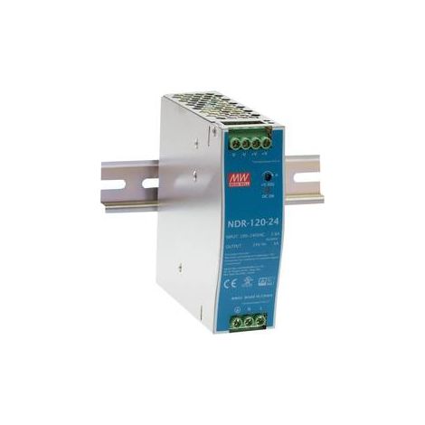 MEAN WELL NDR-120-24 ALIMENTATION RAIL DIN 24 V/DC 5 A 120 W NBR. DE SORTIES:1 X CONTENU 1 PC(S)