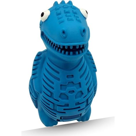 Universelles Hundespielzeug aus Gummi in Dinosaurierform – Strapazierfähiges Kauspielzeug, Zahnpflegespielzeug und Leckerli für kleine, mittlere und große Hunde.