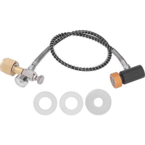 Adaptateur de recharge pour bouteille CO2 Soda, tuyau haute pression de 61 cm, raccord canette de soda W21.8-14 vers TR21-4. (1/5)