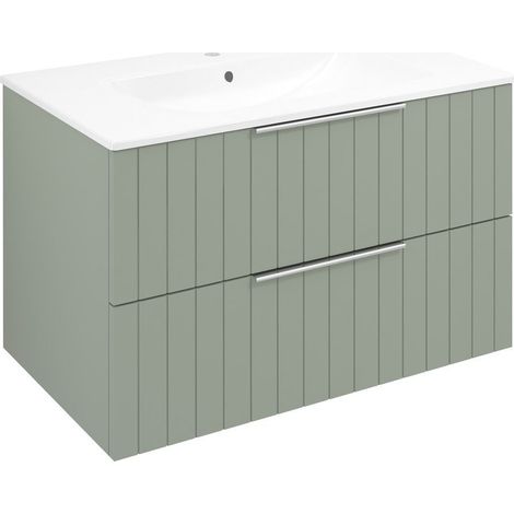 CIRASA STRIP Meuble sous-vasque 79,8x52x46cm, vert (1/4)